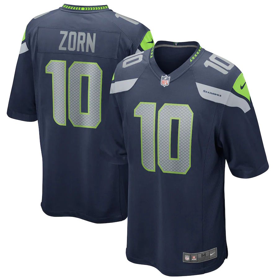 Men Seattle Seahawks 10 Jim Zorn Nike College Navy Game Retired Player NFL Jersey